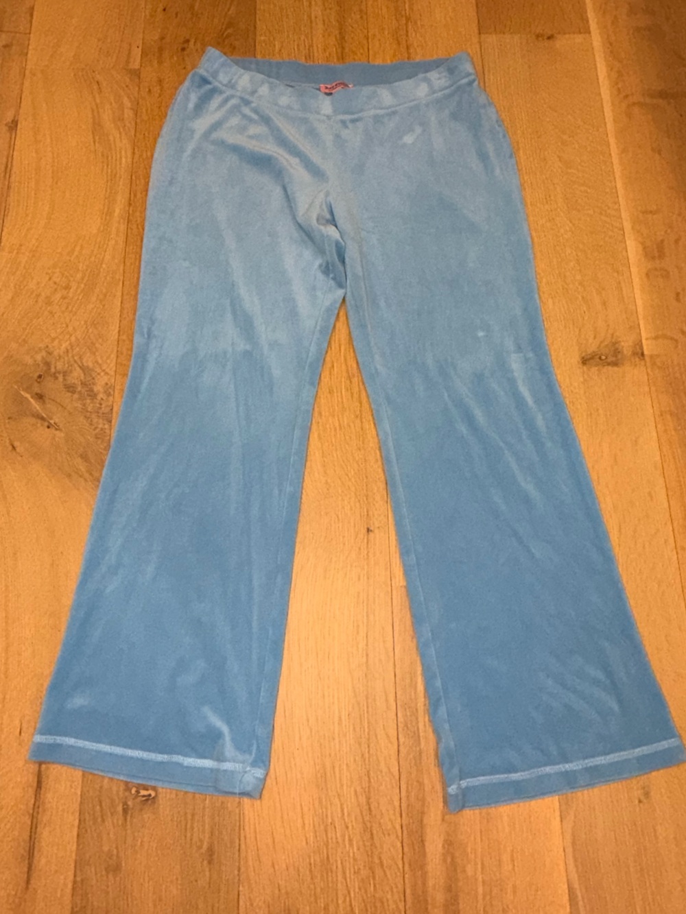 Juicy Couture Blue Velour Track Pants Rhinestone Juicy Logo Y2K XL